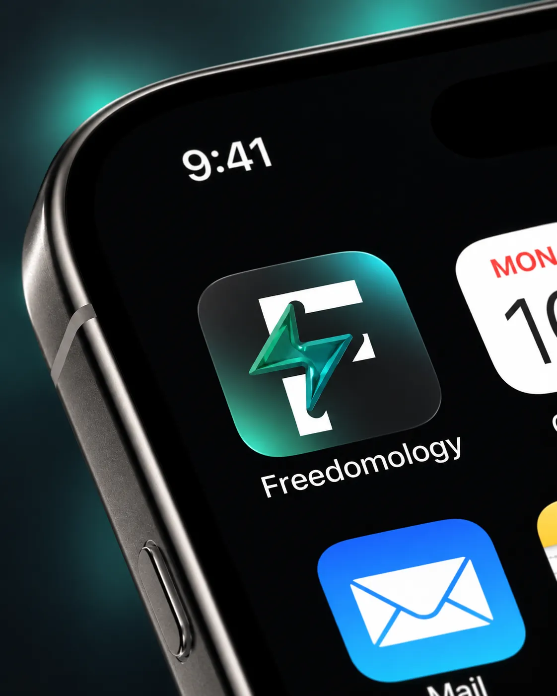 Freedomology app icon on an iPhone home screen