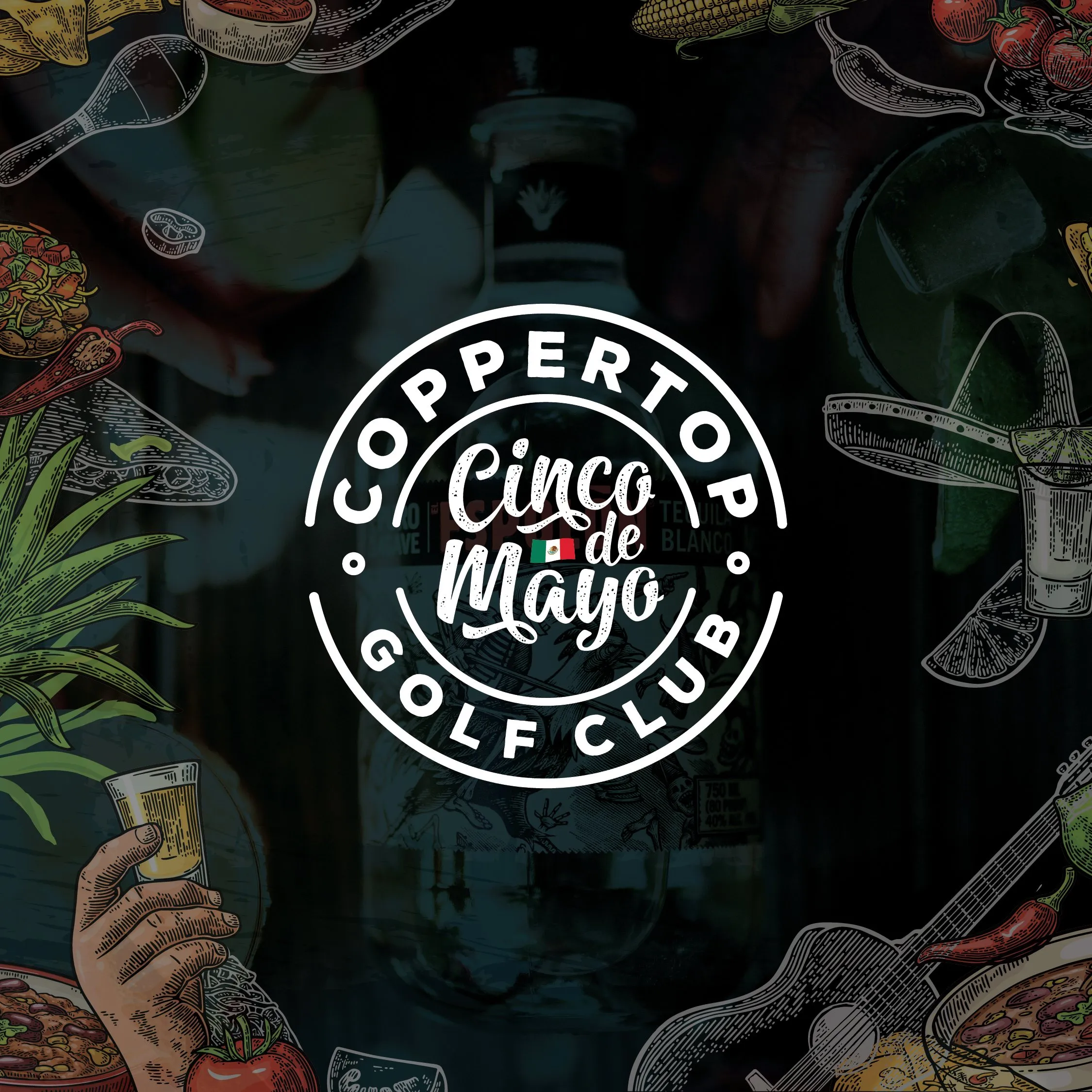 Coppertop Cinco de Mayo post with an illustrated border