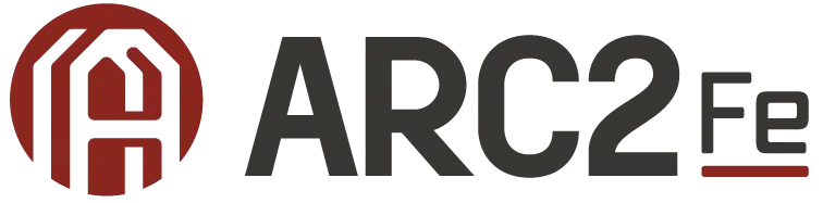 Rejected concept: a monogram in a roundel beside the ARC2 Fe wordmark