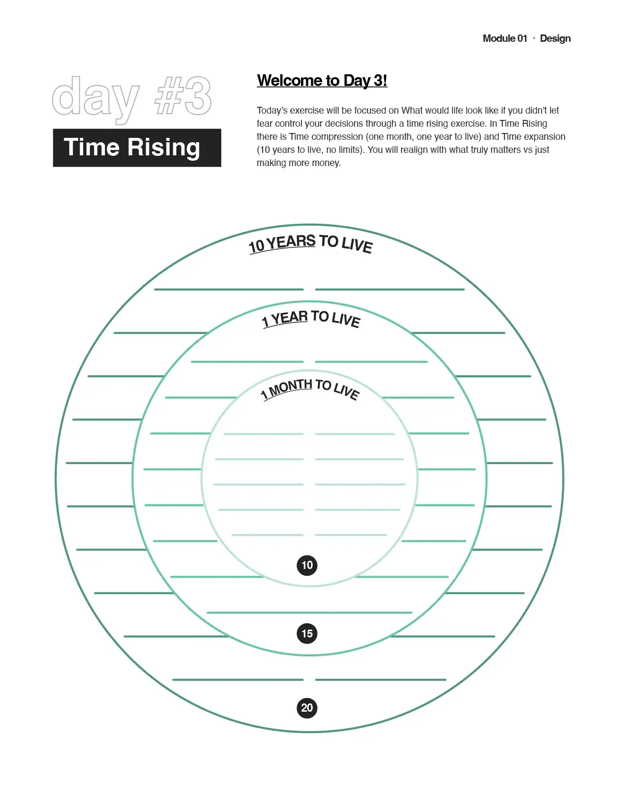 F40 workbook day three: time rising