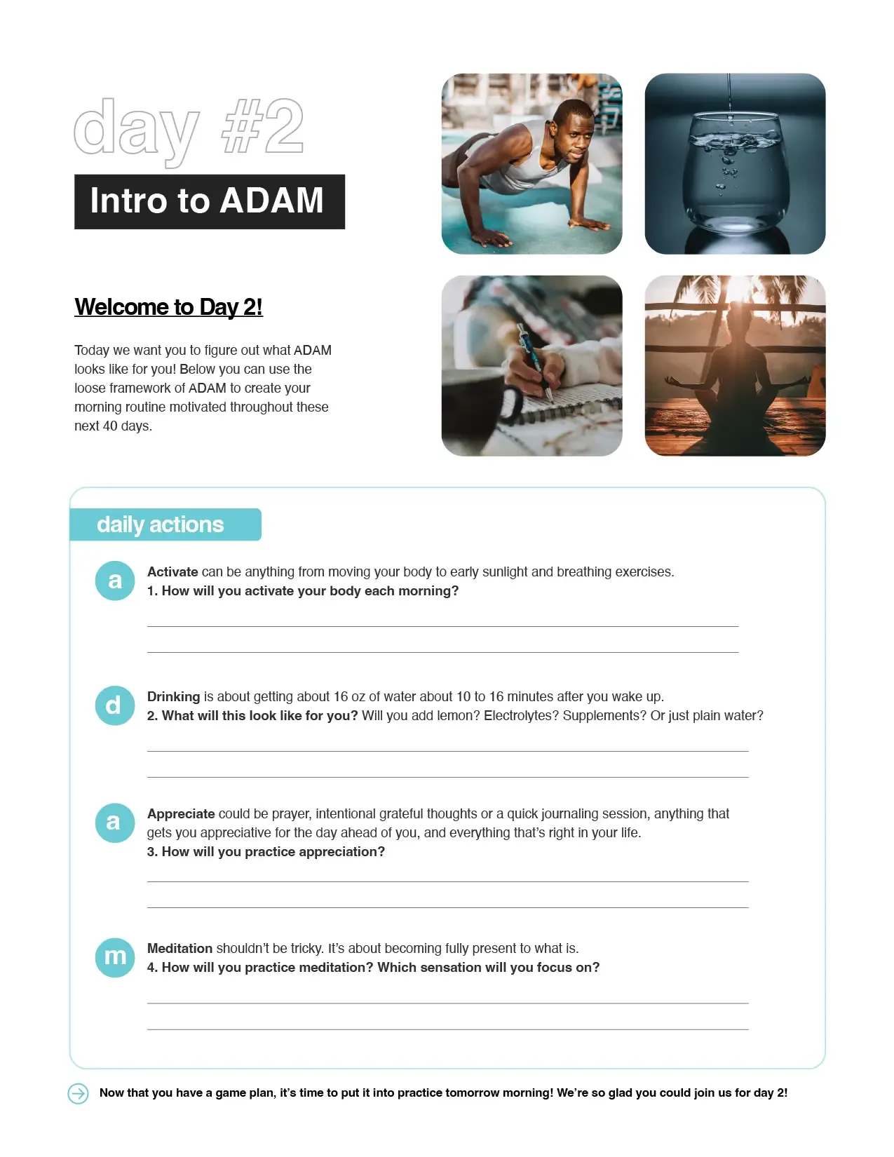 H40 workbook day two: intro to ADAM