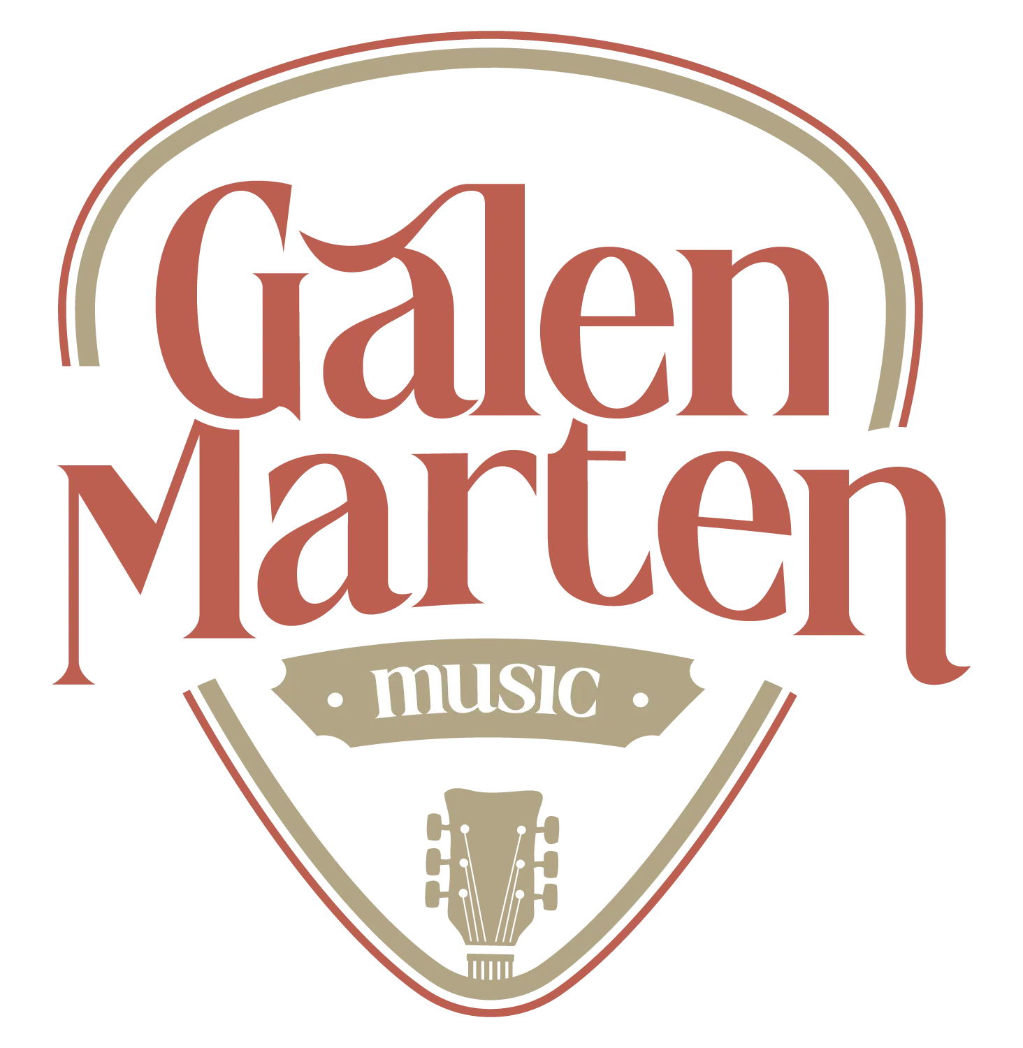 Galen Marten Music badge shaped like a guitar pick