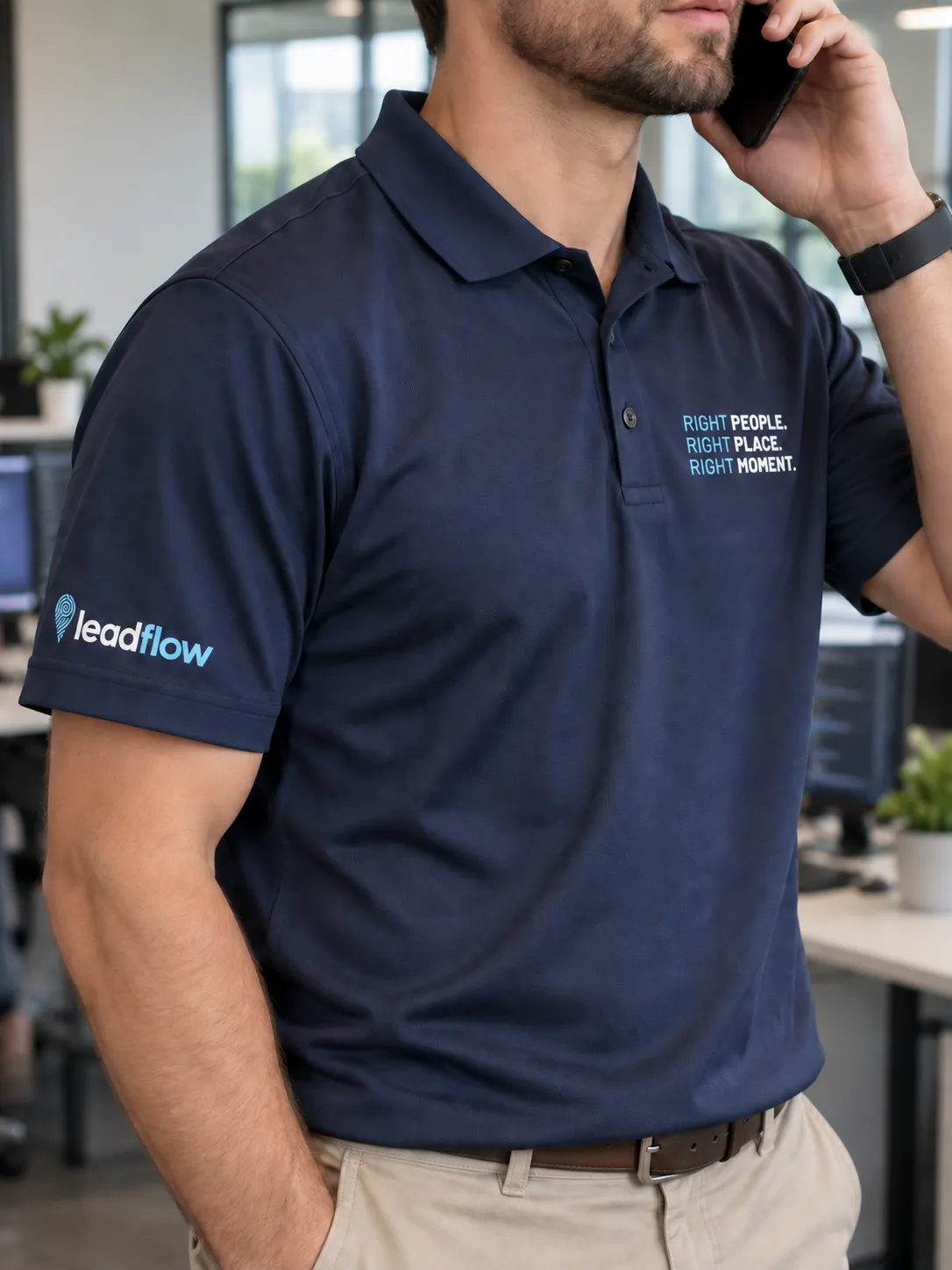 Leadflow embroidered polo shirt