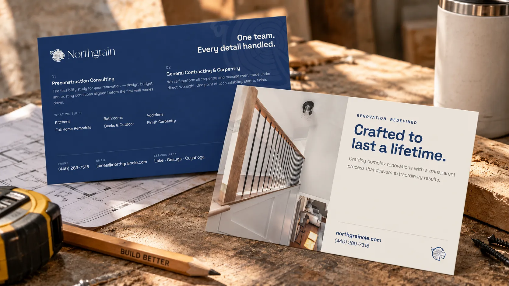 Northgrain mailer: Crafted to last a lifetime, with the two services on the reverse