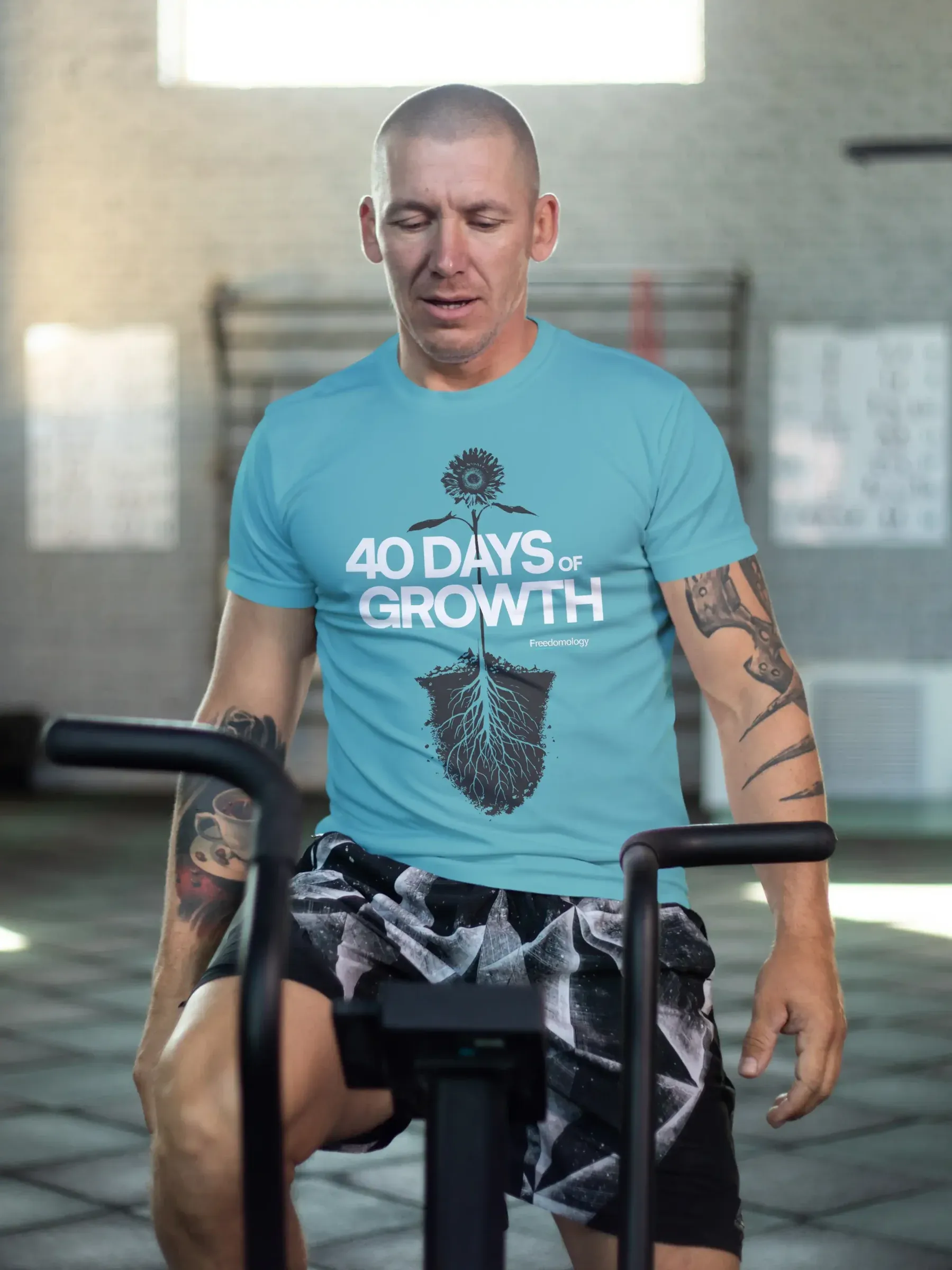 40 Days of Growth tee in sky blue
